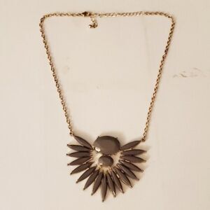 Vintage Taupe Gray Gold Stardust Resin Necklace